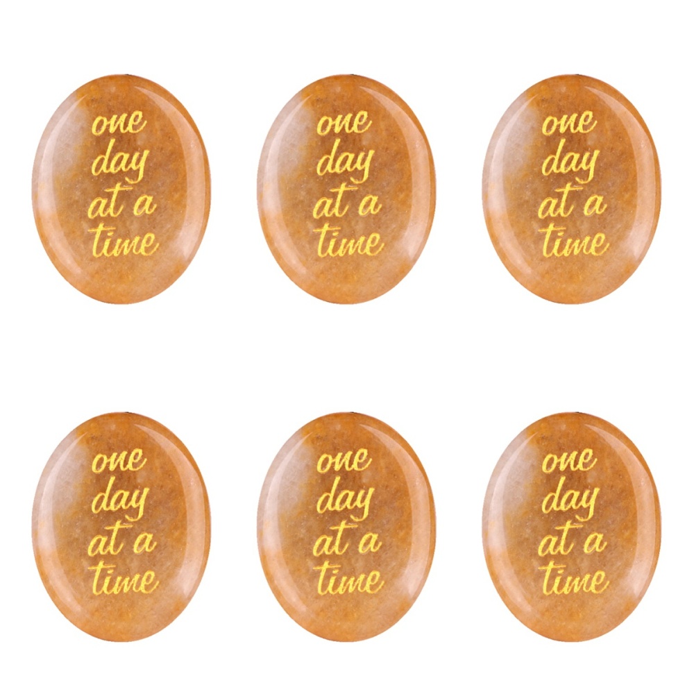 "one day at a time" Thumb Worry Stone for Anxiety Stress Relief Meditation Home Decor