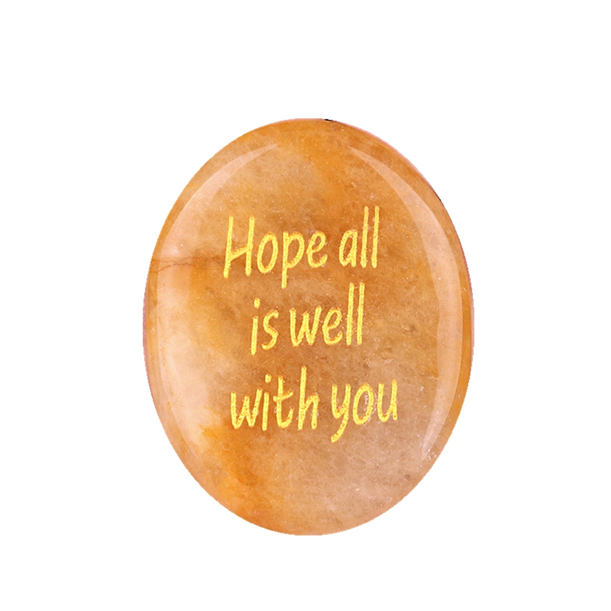 "Hope all is well with you" Thumb Worry Stone for Anxiety Stress Relief Meditation Home Decor