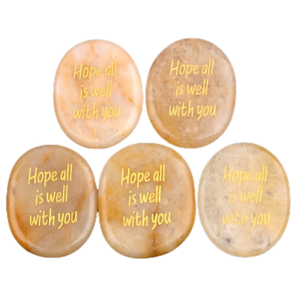 "Hope all is well with you" Thumb Worry Stone for Anxiety Stress Relief Meditation Home Decor