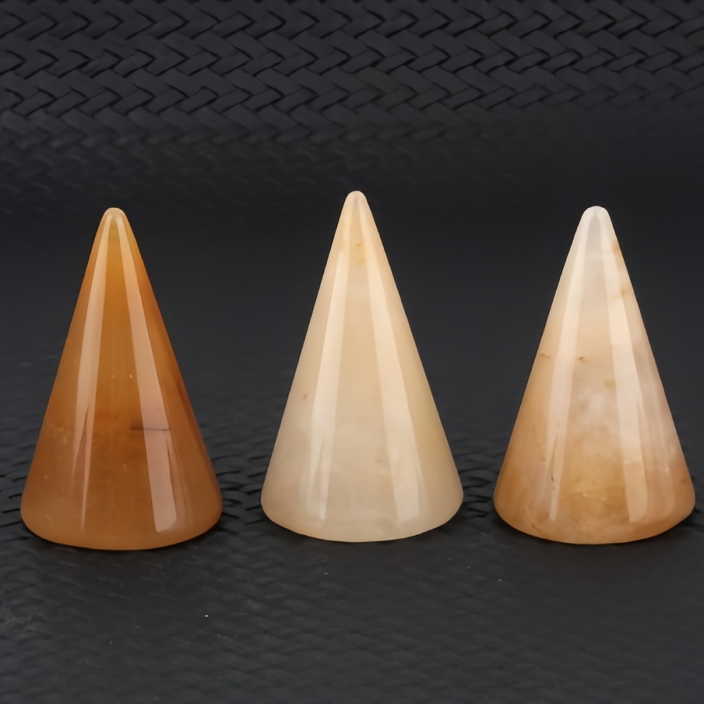 Gemstone Ring Holder Tower (D25X40MM) Stone Jewelry Display Stand Point Cone Decorative Wedding Storage