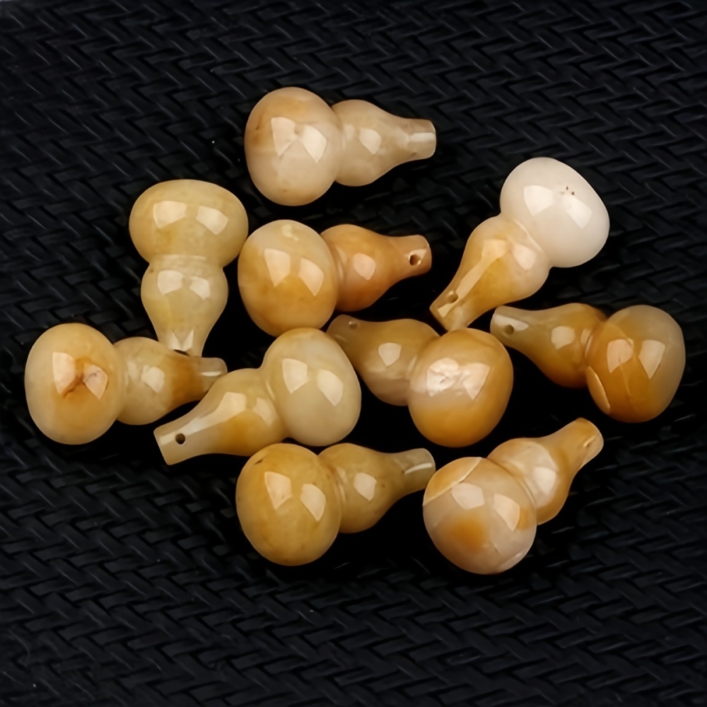 18x30MM Handmade Carved Mini Gourd Stone Pendant for Making Jewelry