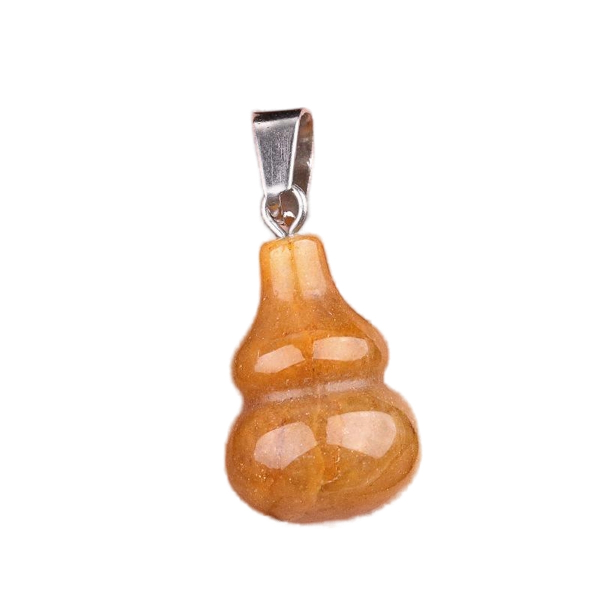 18x30MM Handmade Carved Mini Gourd Stone Pendant for Making Jewelry Silver Clasp