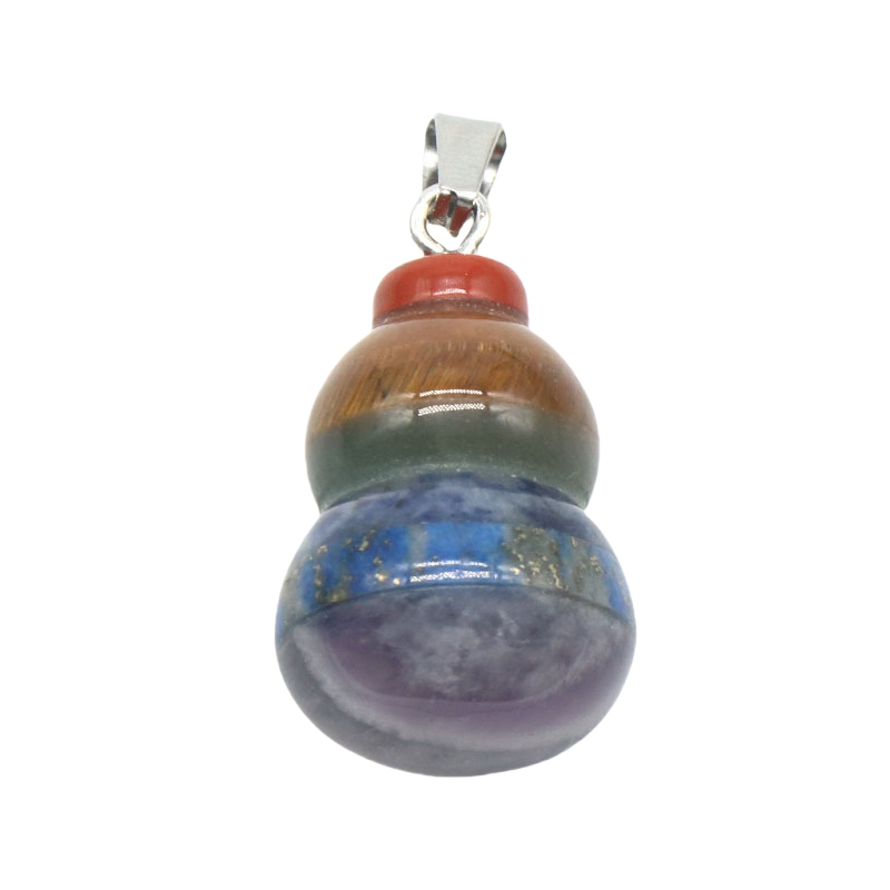 7 Chakra Gemstone 17x25mm Mini Gourd Pendant for Making Jewelry Handmade Carved