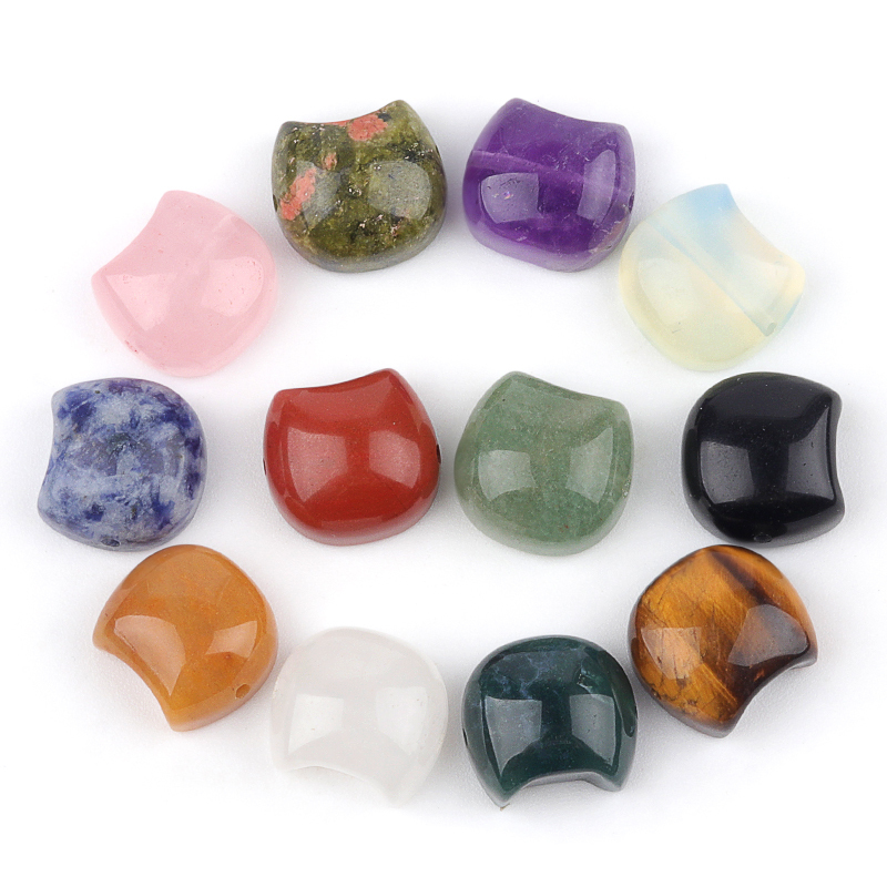 16MM Cat Head (No Face) Stone Beads Drilled 1.5MM Side Hole For DIY Making Jewelry