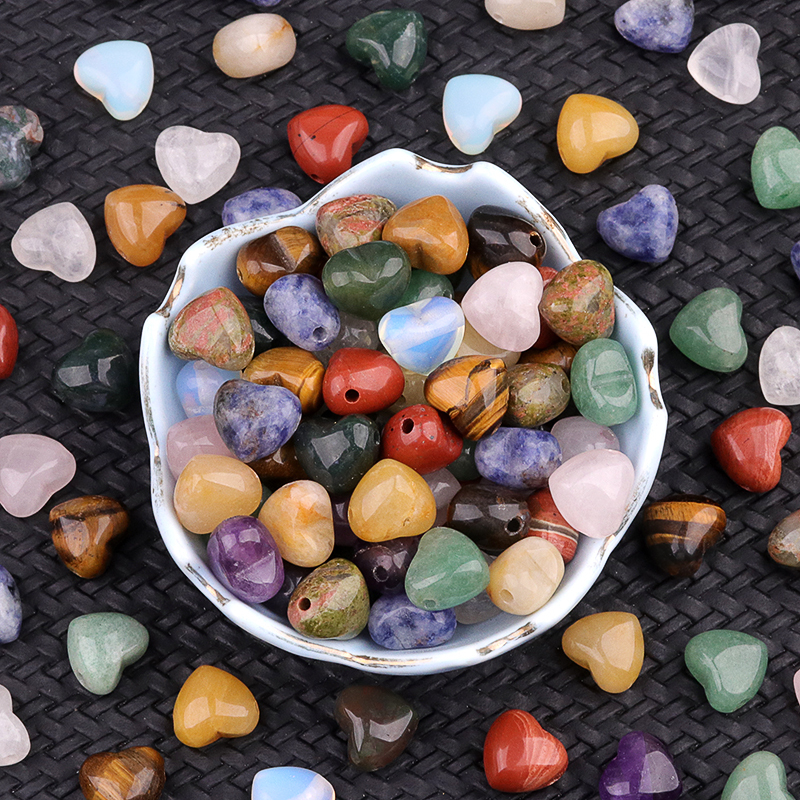 25MM Gemstone Heart  Drilled 3MM Side Hole for Making Jewelry