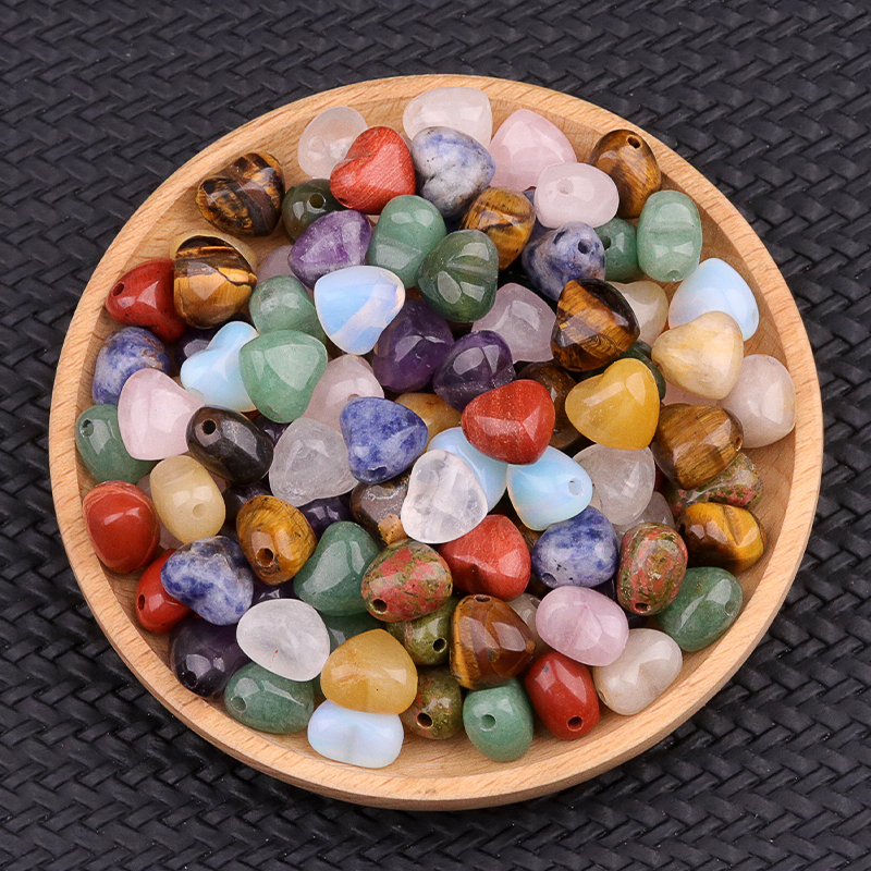 25MM Gemstone Heart  Drilled 3MM Side Hole for Making Jewelry