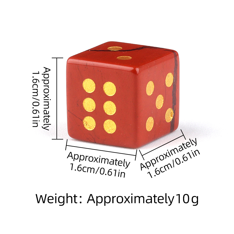 Hand Carved 16mm Gemstone Dices for Game Royal Play SP1099G Natural Stone Crystal Cube Beads