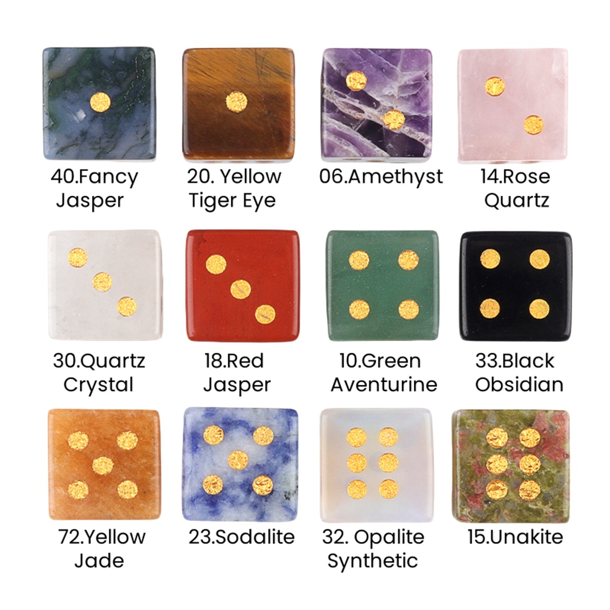 Hand Carved 16mm Gemstone Dices for Game Royal Play SP1099G Natural Stone Crystal Cube Beads