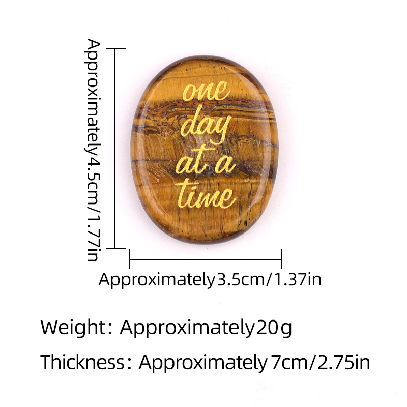 "one day at a time" Thumb Worry Stone for Anxiety Stress Relief Meditation Home Decor