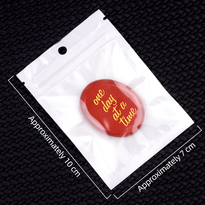 "one day at a time" Thumb Worry Stone for Anxiety Stress Relief Meditation Home Decor
