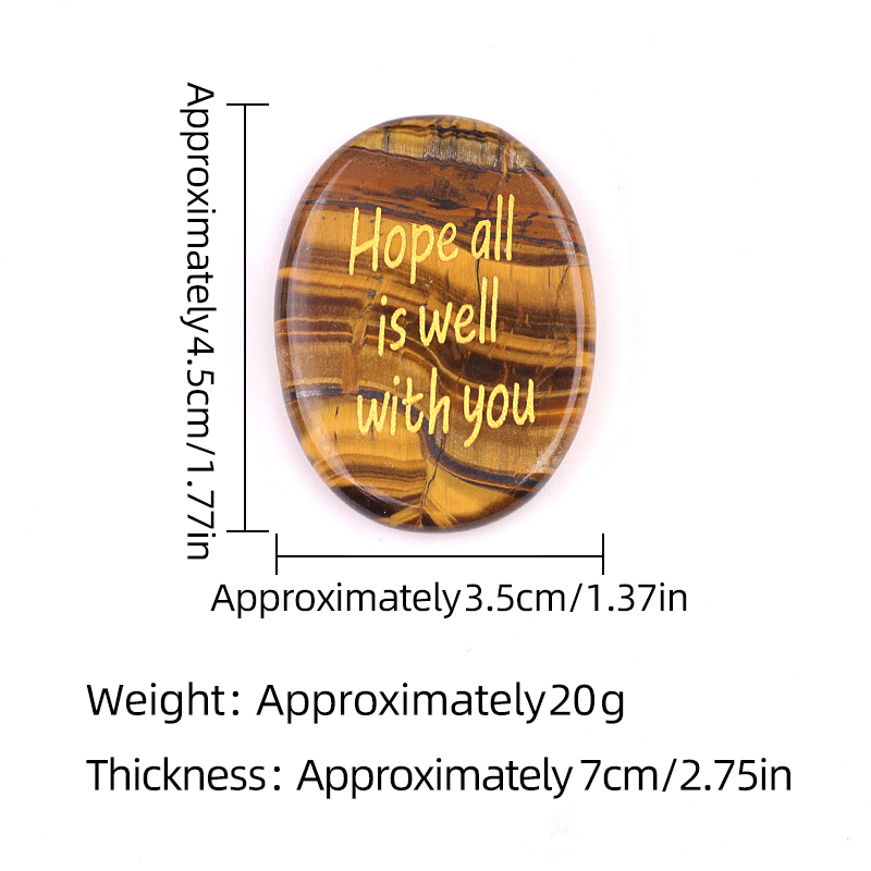 "Hope all is well with you" Thumb Worry Stone for Anxiety Stress Relief Meditation Home Decor