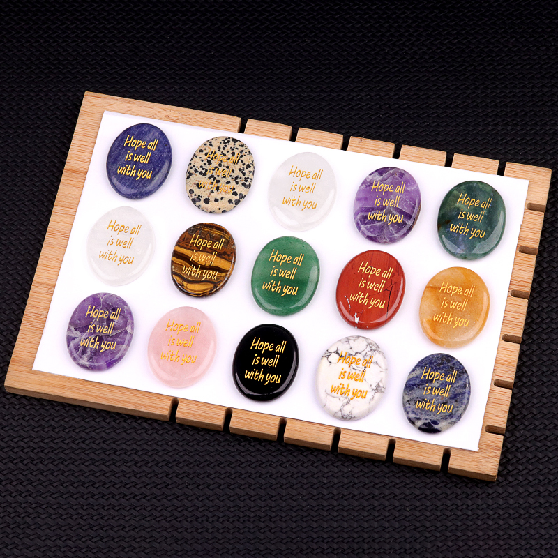 "Hope all is well with you" Thumb Worry Stone for Anxiety Stress Relief Meditation Home Decor