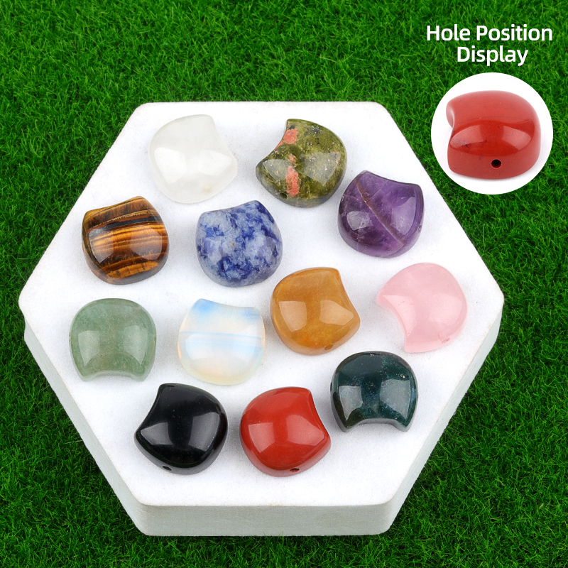 16MM Cat Head (No Face) Stone Beads Drilled 1.5MM Side Hole For DIY Making Jewelry
