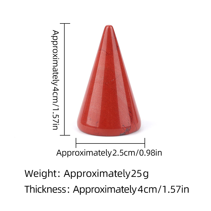 Gemstone Ring Holder Tower (D25X40MM) Stone Jewelry Display Stand Point Cone Decorative Wedding Storage