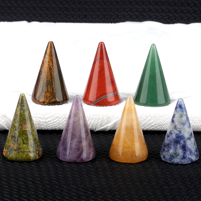 Gemstone Ring Holder Tower (D25X40MM) Stone Jewelry Display Stand Point Cone Decorative Wedding Storage