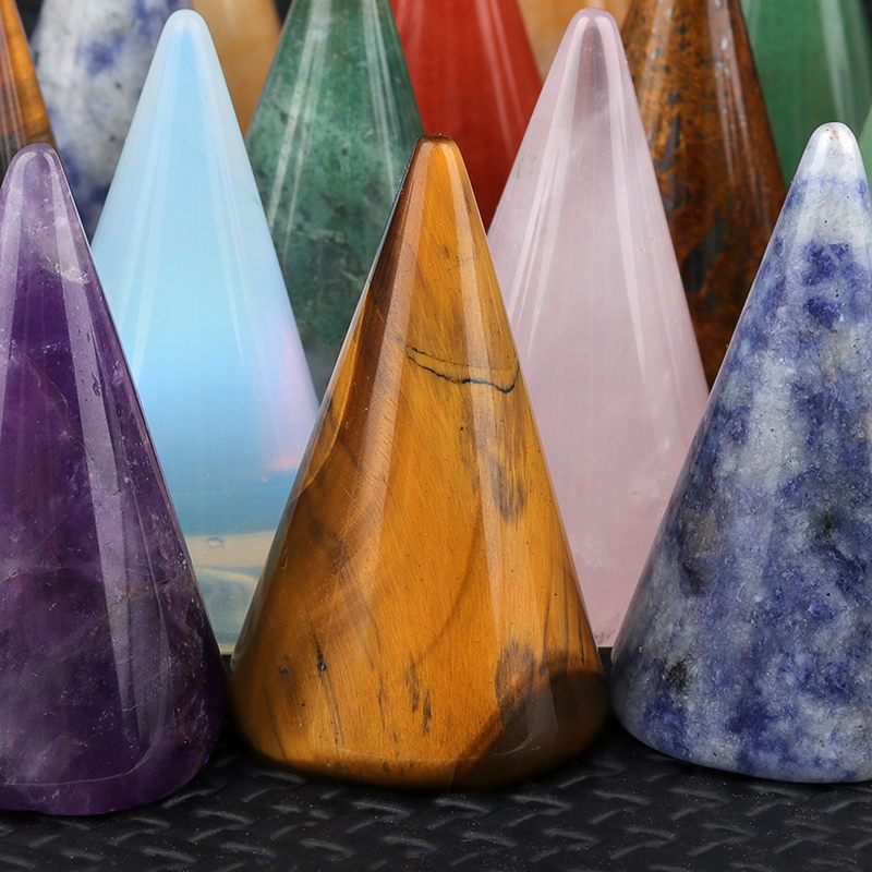 Gemstone Ring Holder Tower (D25X40MM) Stone Jewelry Display Stand Point Cone Decorative Wedding Storage