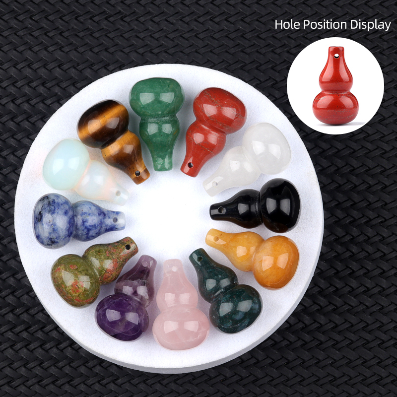 18x30MM Handmade Carved Mini Gourd Stone Pendant for Making Jewelry