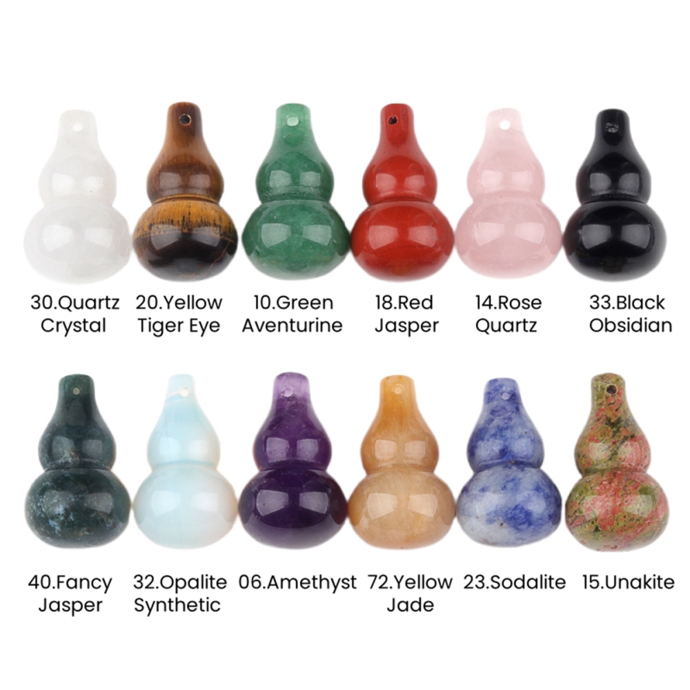 18x30MM Handmade Carved Mini Gourd Stone Pendant for Making Jewelry