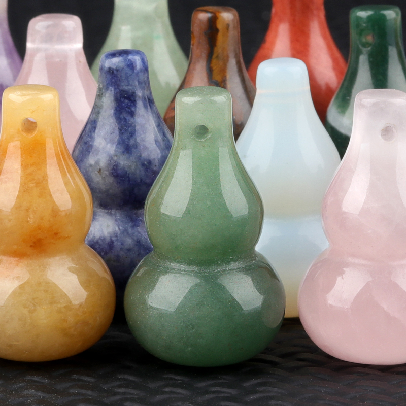 18x30MM Handmade Carved Mini Gourd Stone Pendant for Making Jewelry