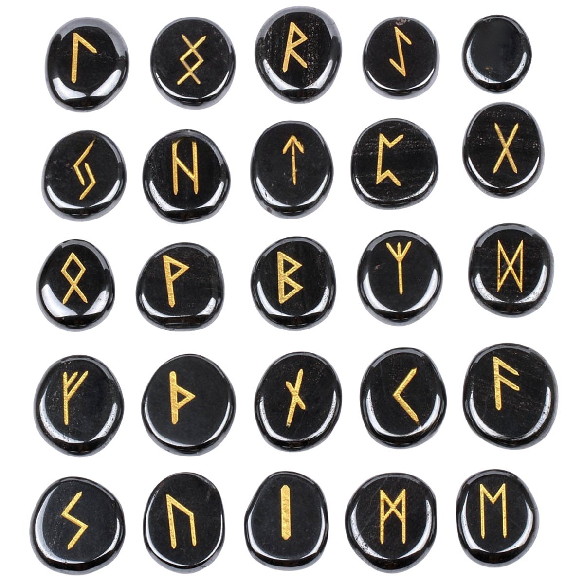 20-25mm Disc Runes Set of 25 Engraved Rune Stones with Guide Book Velvet Bag for Beginners,Witchcraft/Divination/Meditation/Spiritual