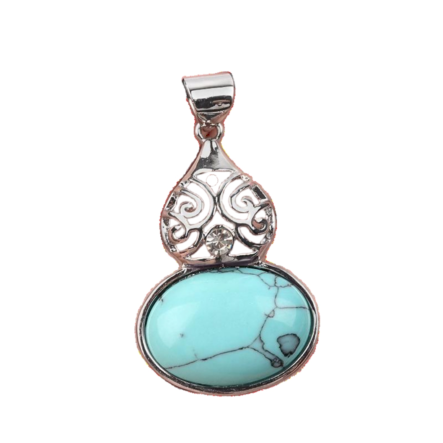 Silver Gourd Shape Stone Pendant for Making Jewelry 18X25MM Gemstone Cabs
