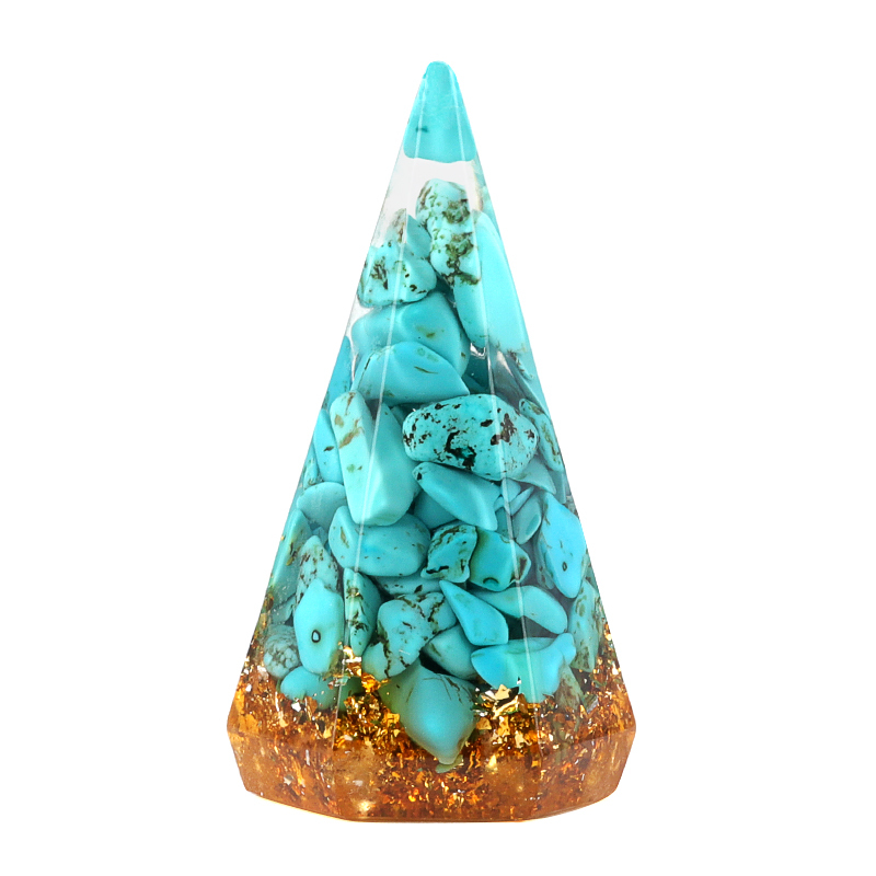 Gemstone Ring Holder Tower Chip Stone Jewelry Display Stand Resin Point Hexagonal Cone Decorative Wedding Storage