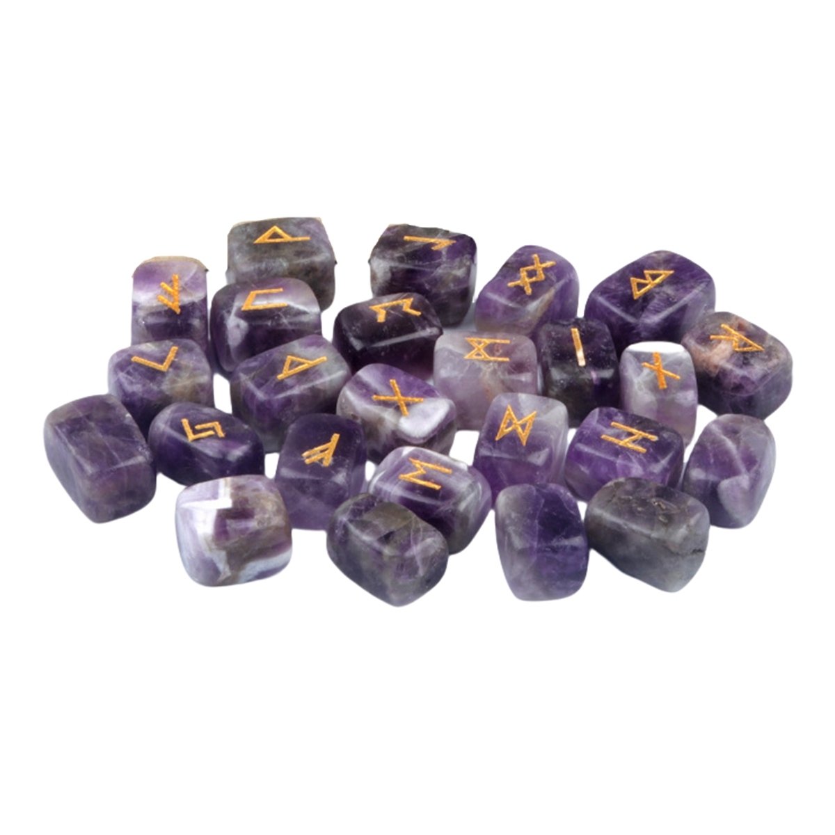 13x18MM Rectangle Runes Set of 25 Engraved Rune Stones with Guide Book Velvet Bag for Beginners,Witchcraft/Divination/Meditation/Spiritual