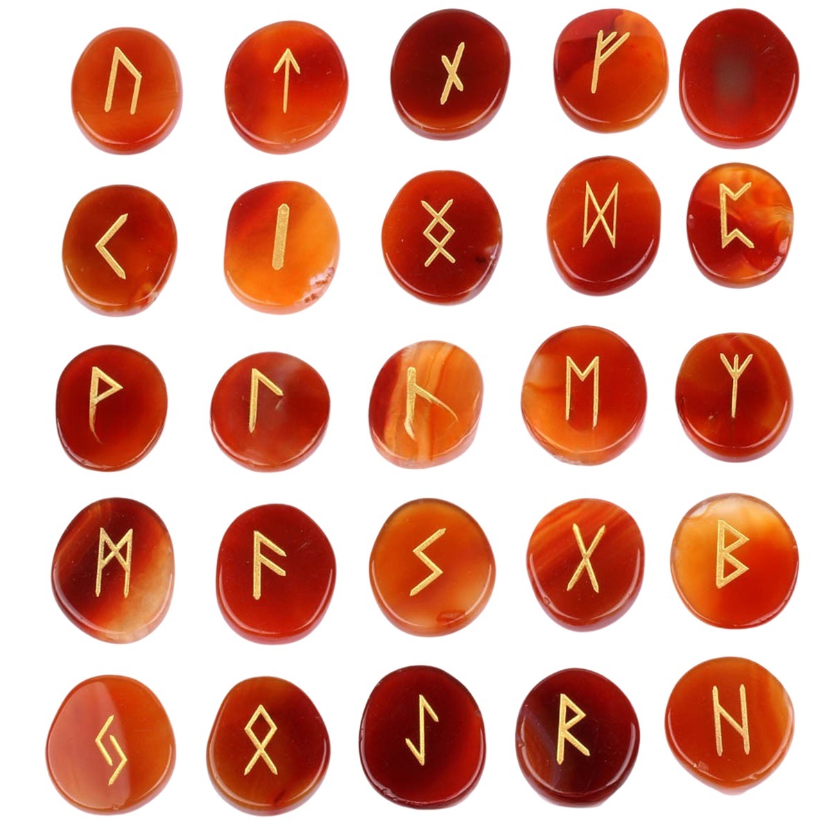 20-25mm Disc Runes Set of 25 Engraved Rune Stones with Guide Book Velvet Bag for Beginners,Witchcraft/Divination/Meditation/Spiritual