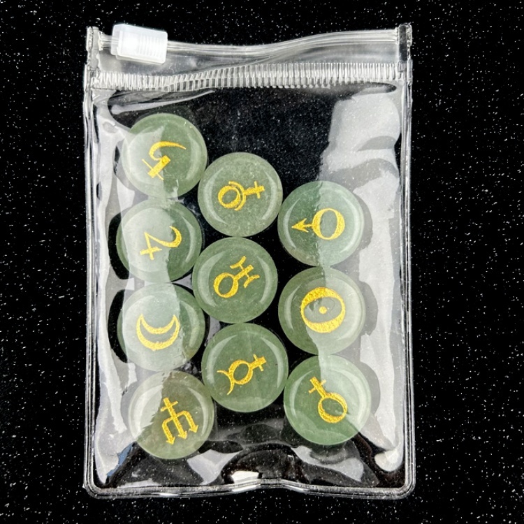 18mm Stone Disc Symbols Set of 10 Planets & Solar System
