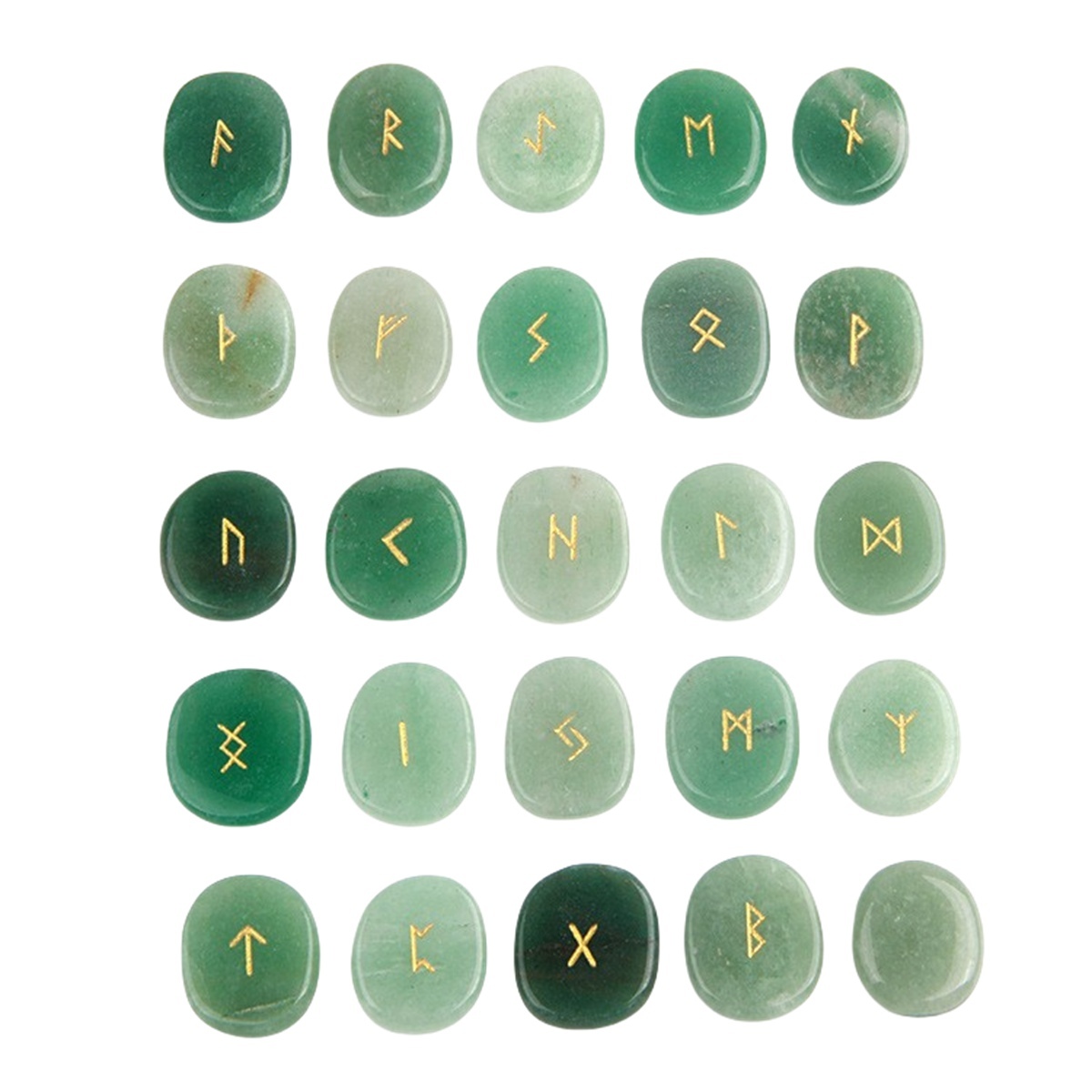 20-25mm Disc Runes Set of 25 Engraved Rune Stones with Guide Book Velvet Bag for Beginners,Witchcraft/Divination/Meditation/Spiritual