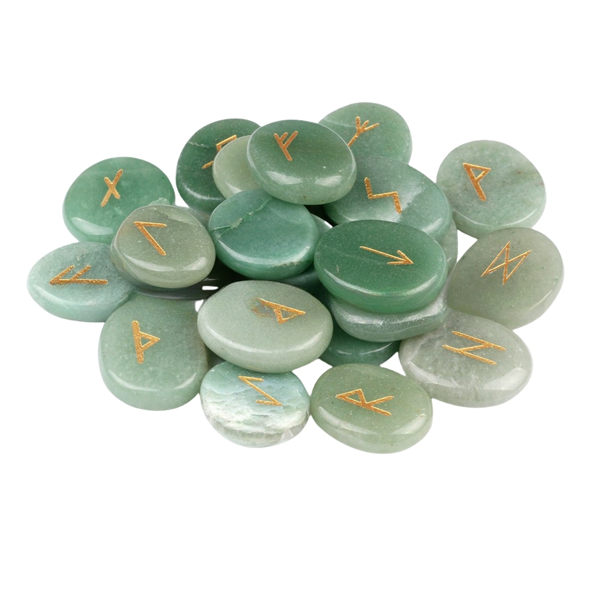 20-25mm Disc Runes Set of 25 Engraved Rune Stones with Guide Book Velvet Bag for Beginners,Witchcraft/Divination/Meditation/Spiritual