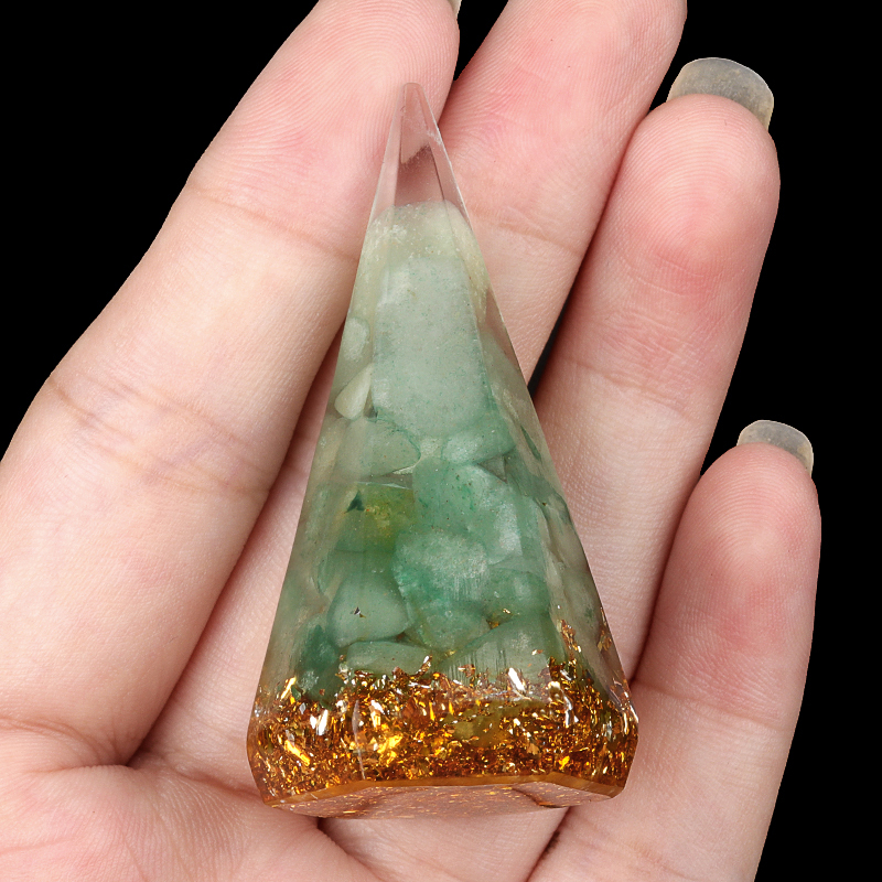Gemstone Ring Holder Tower Chip Stone Jewelry Display Stand Resin Point Hexagonal Cone Decorative Wedding Storage