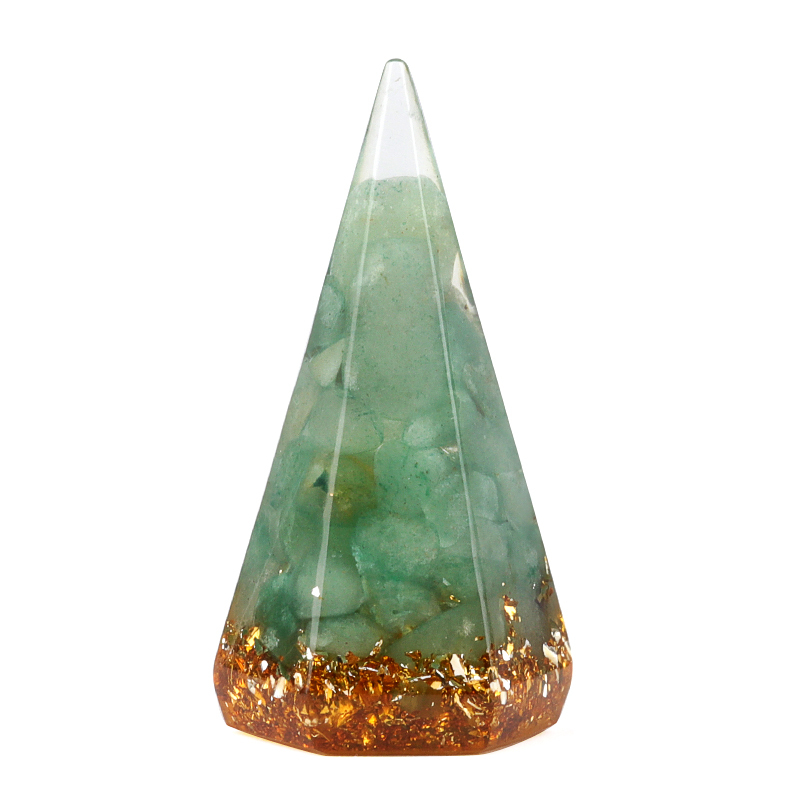 Gemstone Ring Holder Tower Chip Stone Jewelry Display Stand Resin Point Hexagonal Cone Decorative Wedding Storage