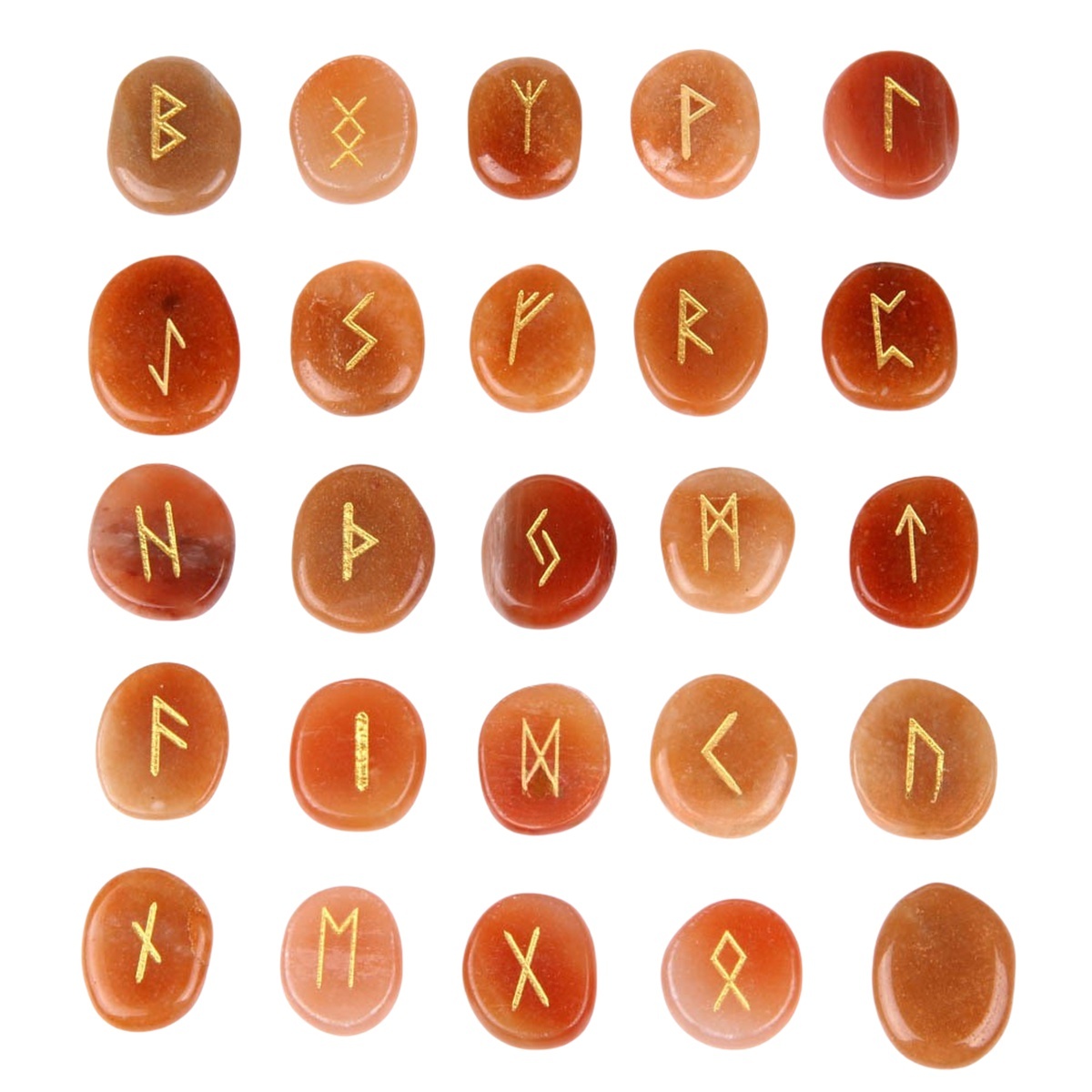 20-25mm Disc Runes Set of 25 Engraved Rune Stones with Guide Book Velvet Bag for Beginners,Witchcraft/Divination/Meditation/Spiritual