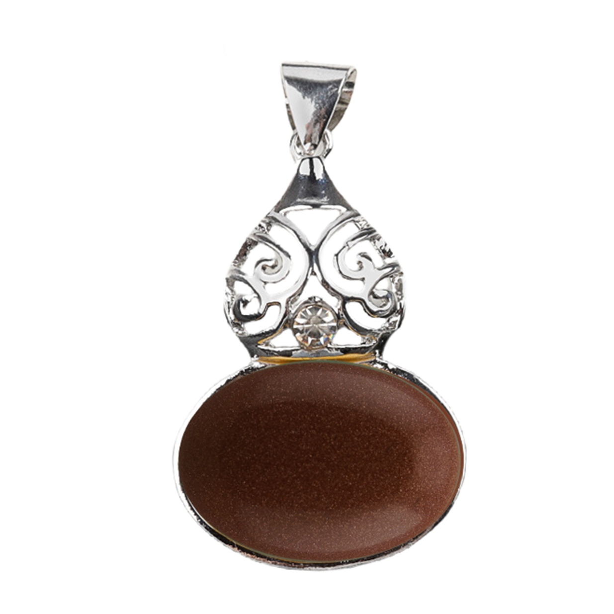 Silver Gourd Shape Stone Pendant for Making Jewelry 18X25MM Gemstone Cabs