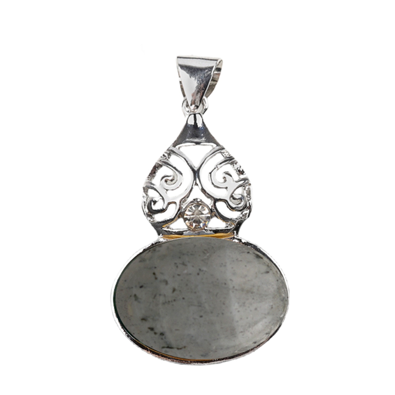 Silver Gourd Shape Stone Pendant for Making Jewelry 18X25MM Gemstone Cabs