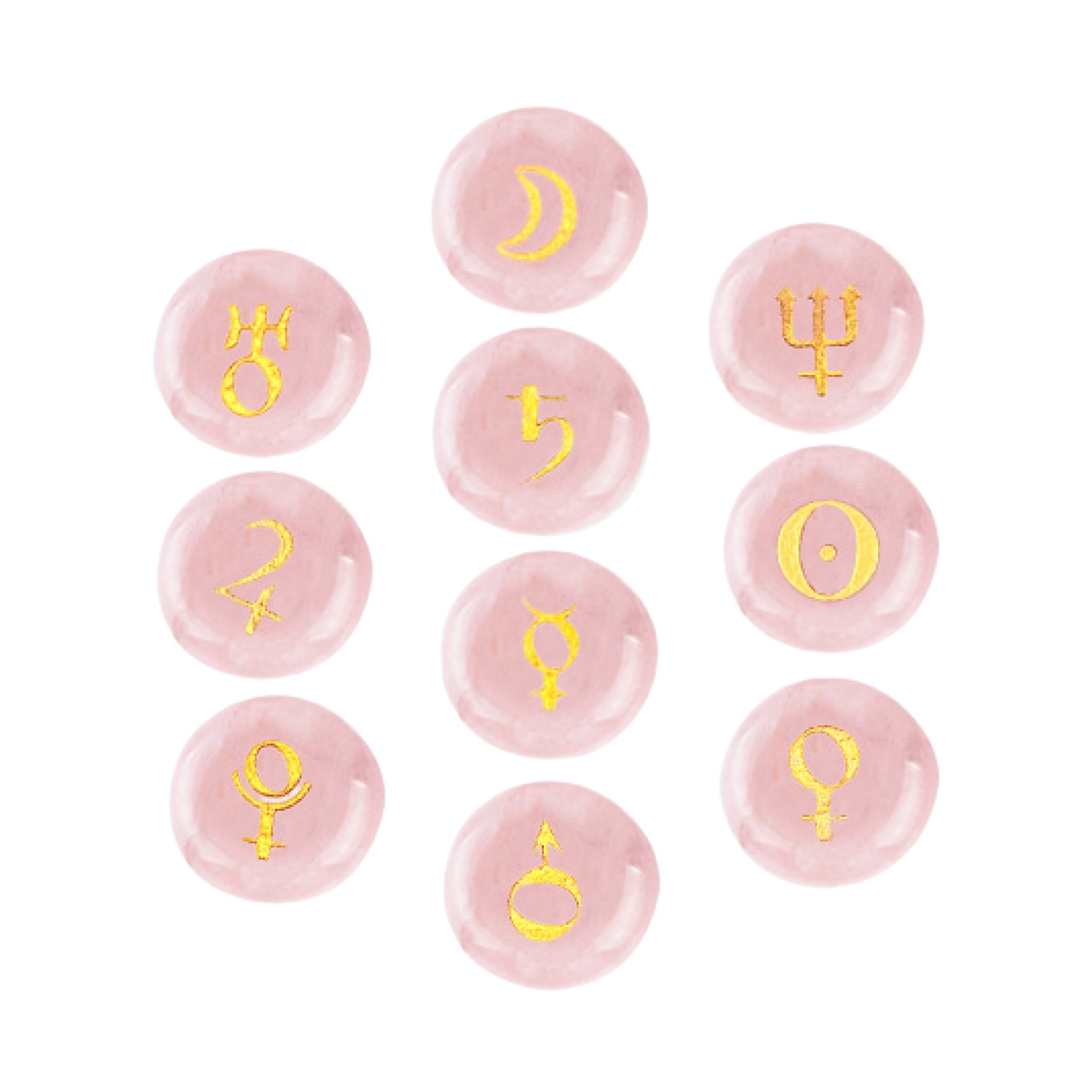 18mm Stone Disc Symbols Set of 10 Planets & Solar System