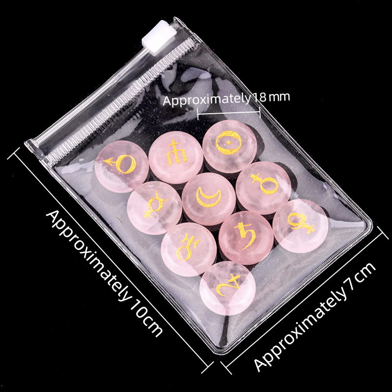 18mm Stone Disc Symbols Set of 10 Planets & Solar System