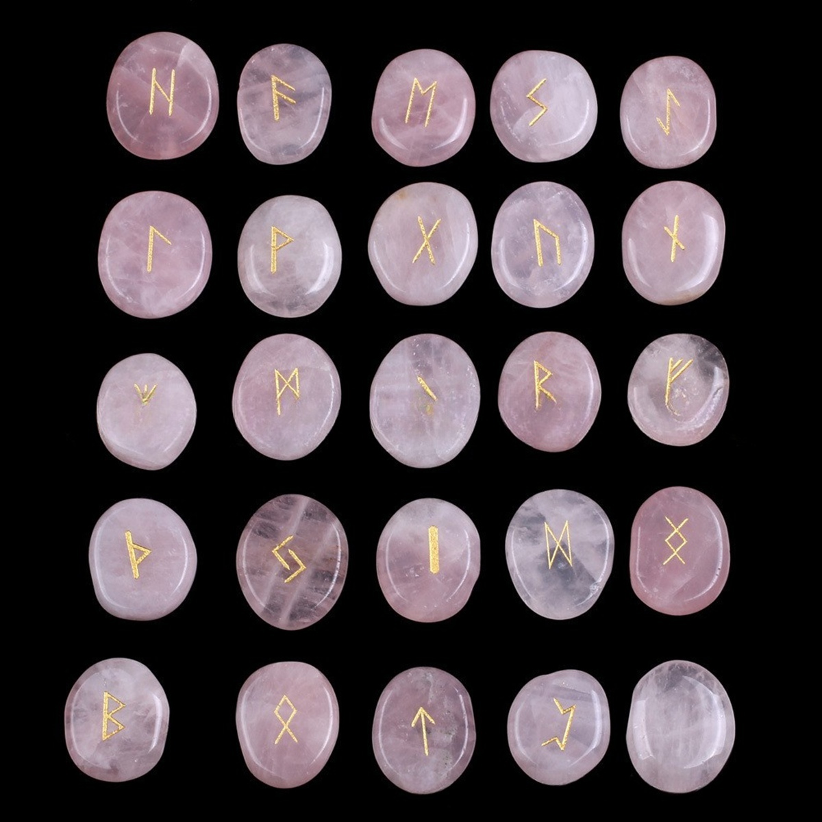 20-25mm Disc Runes Set of 25 Engraved Rune Stones with Guide Book Velvet Bag for Beginners,Witchcraft/Divination/Meditation/Spiritual