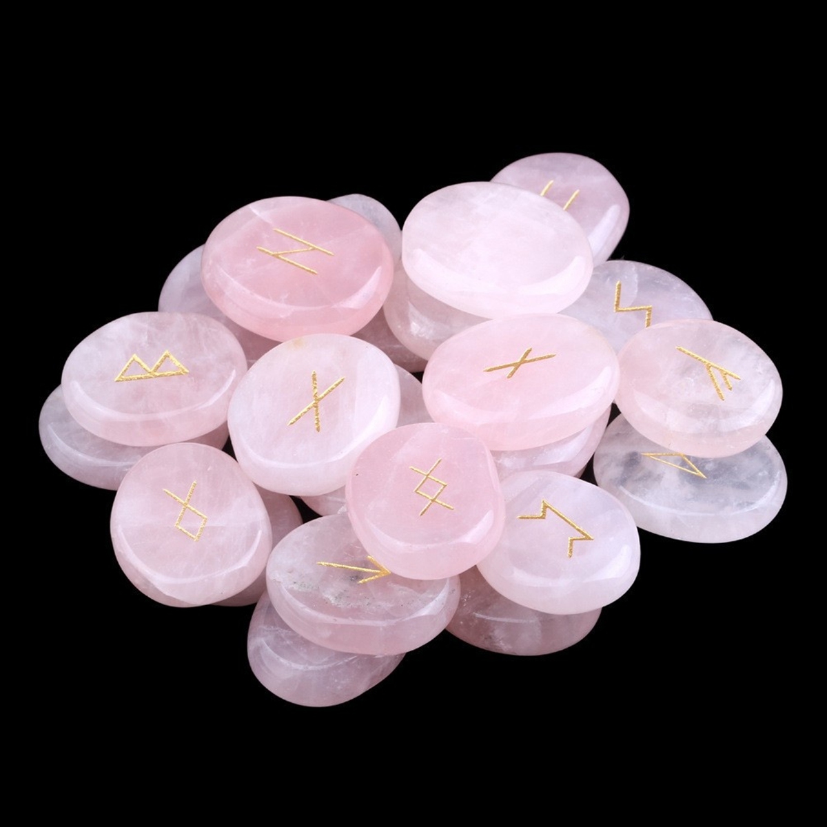20-25mm Disc Runes Set of 25 Engraved Rune Stones with Guide Book Velvet Bag for Beginners,Witchcraft/Divination/Meditation/Spiritual