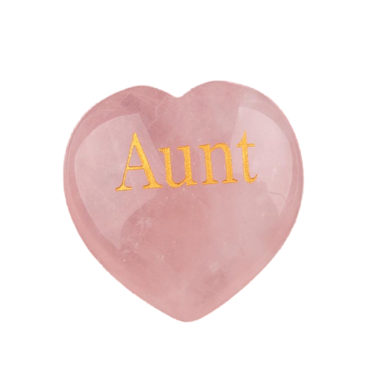 30MM Rose Quartz Heart Ornament Engraved Words kinship-Father,Grandfather,Mother,Grandmother,Uncle, Aunt,Mother,Father