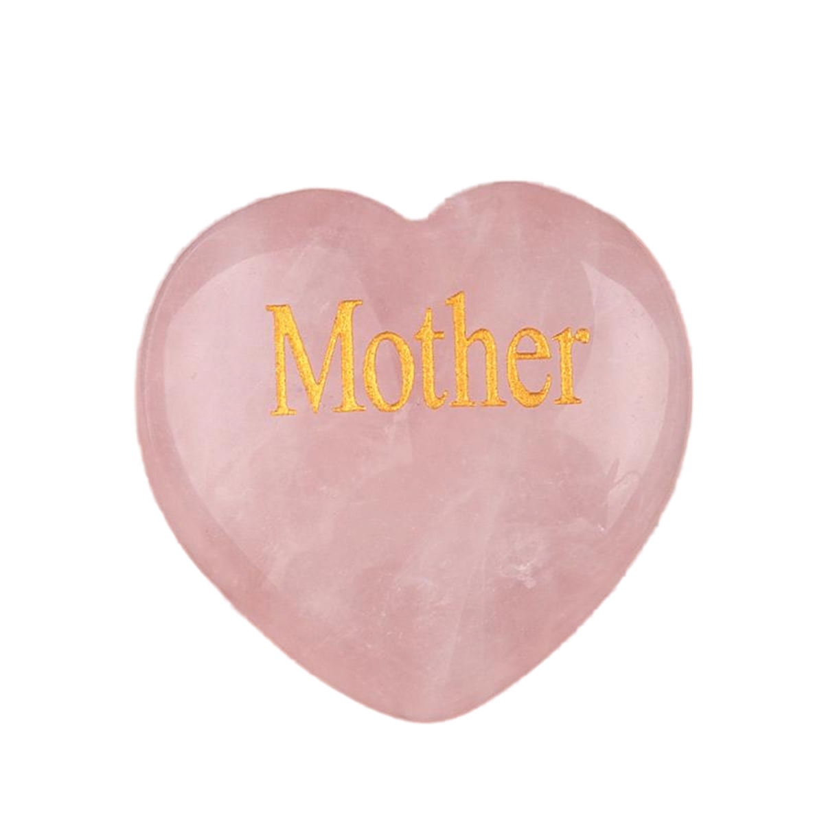 30MM Rose Quartz Heart Ornament Engraved Words kinship-Father,Grandfather,Mother,Grandmother,Uncle, Aunt,Mother,Father