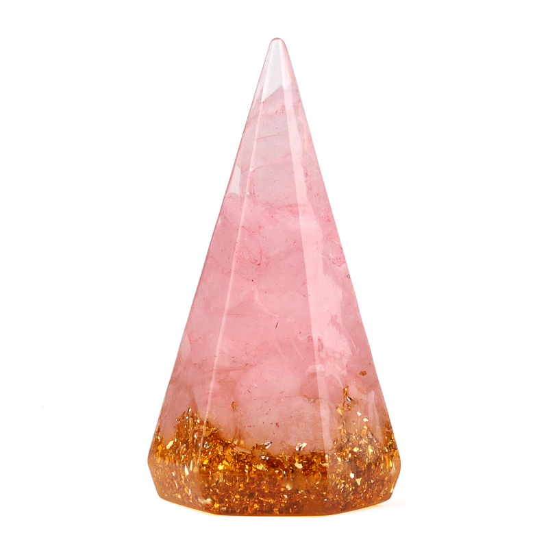 Gemstone Ring Holder Tower Chip Stone Jewelry Display Stand Resin Point Hexagonal Cone Decorative Wedding Storage