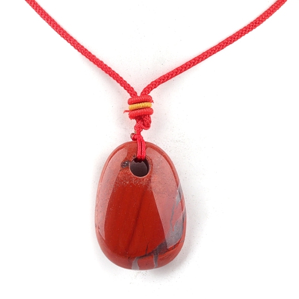 Trapezoid Gemstone Pendant Necklace Adjustable Rope