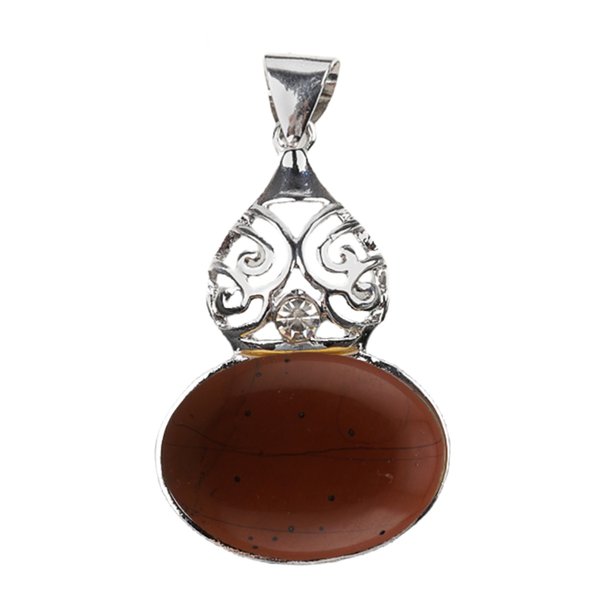 Silver Gourd Shape Stone Pendant for Making Jewelry 18X25MM Gemstone Cabs