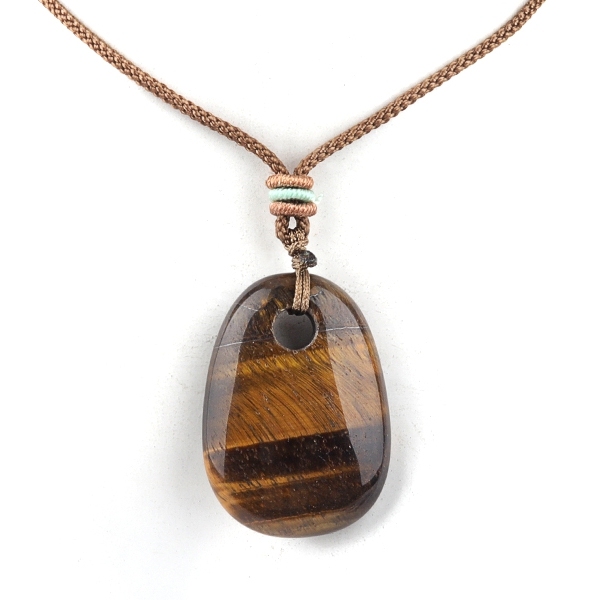 Trapezoid Gemstone Pendant Necklace Adjustable Rope