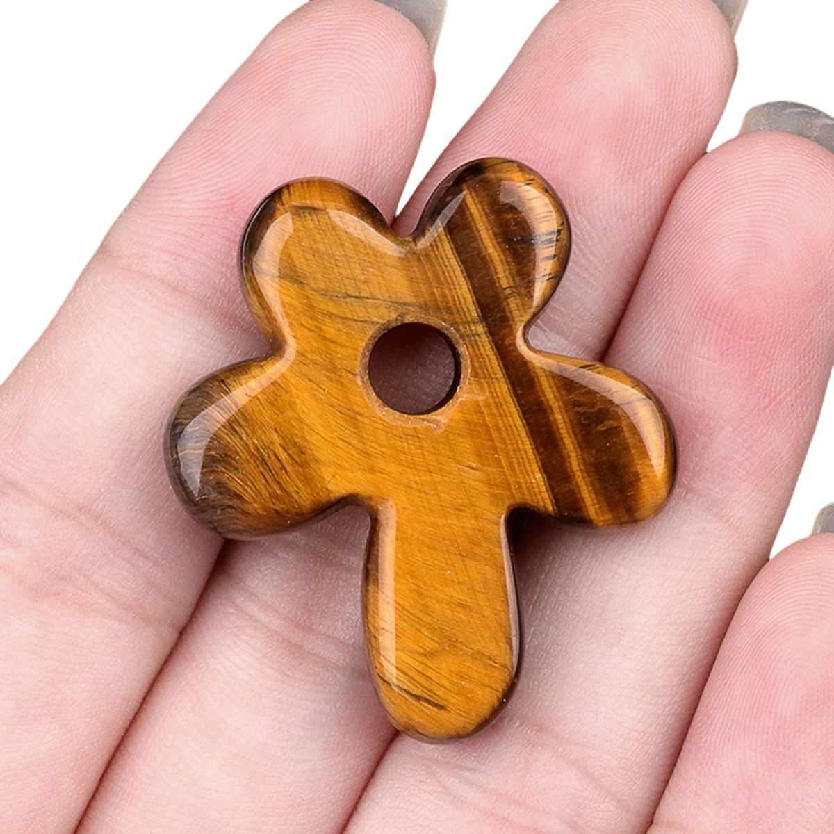 35MM Flower Stone Pendant for Jewelry Making Healing Chakra