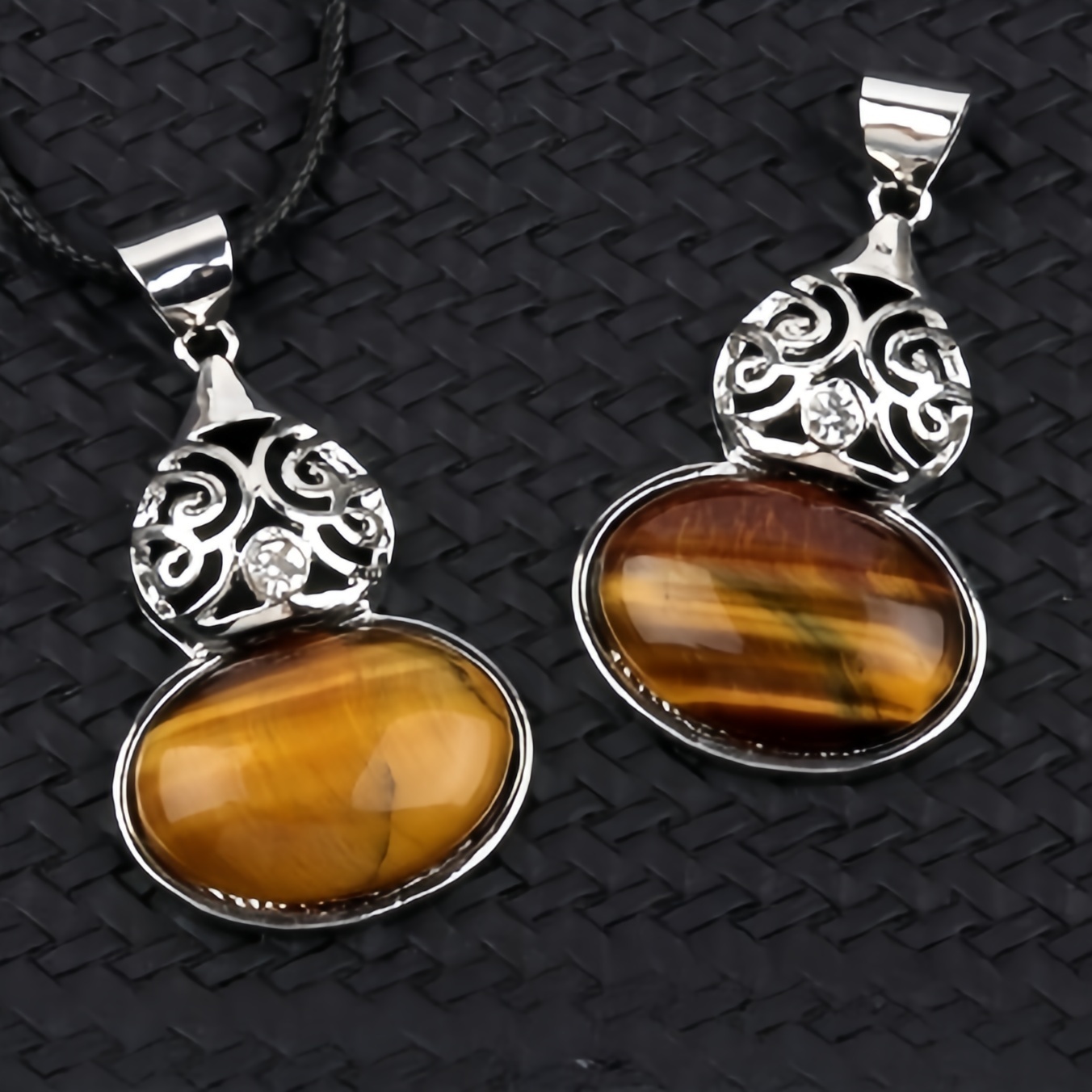 Silver Gourd Shape Stone Pendant for Making Jewelry 18X25MM Gemstone Cabs