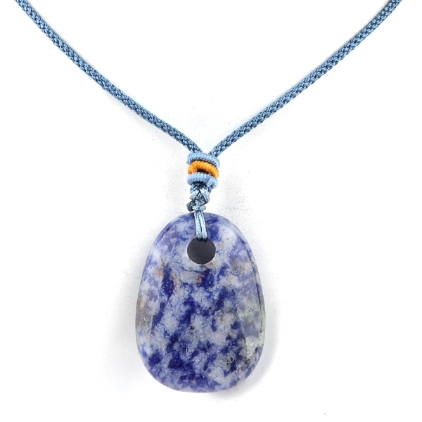 Trapezoid Gemstone Pendant Necklace Adjustable Rope