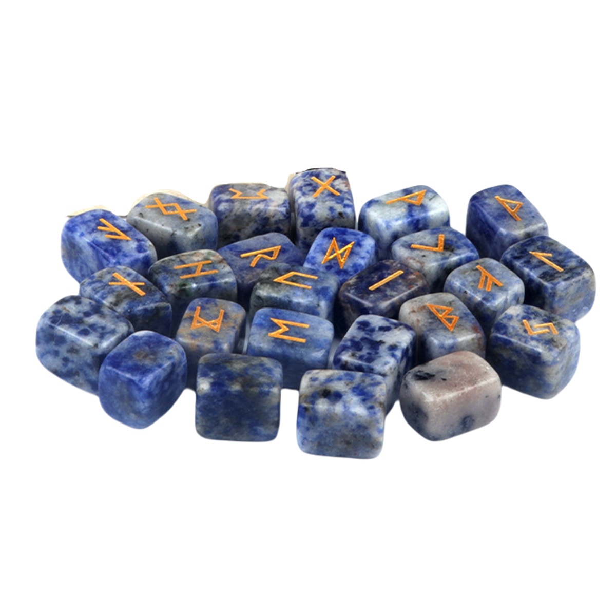 13x18MM Rectangle Runes Set of 25 Engraved Rune Stones with Guide Book Velvet Bag for Beginners,Witchcraft/Divination/Meditation/Spiritual